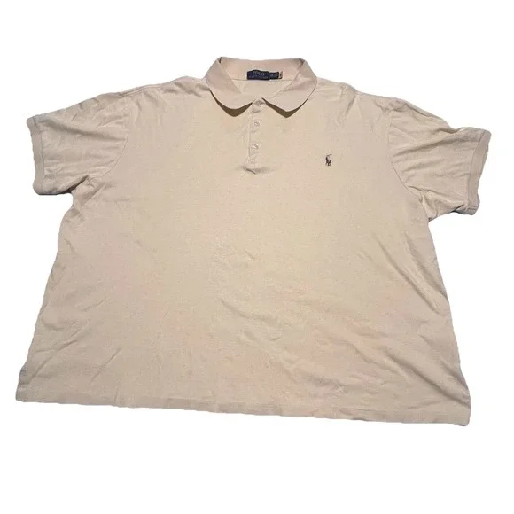Polo Ralph‎ Lauren Polo Shirt Mens 2XB Solid Yellow Preppy Casual Golf