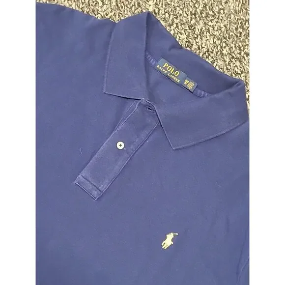 Polo Ralph Lauren Polo Shirt Adult‎ 3XB BIG Blue Casual Cotton Short Sleeve Men