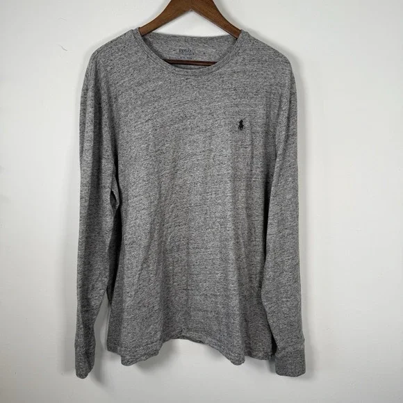 Polo‎ Ralph Lauren Long Sleeve Shirt Gray Hesthered XL Casual