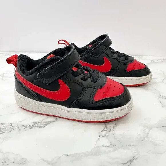 Nike‎ Court Borough Baby Boy Size 7C Sneakers Black Red