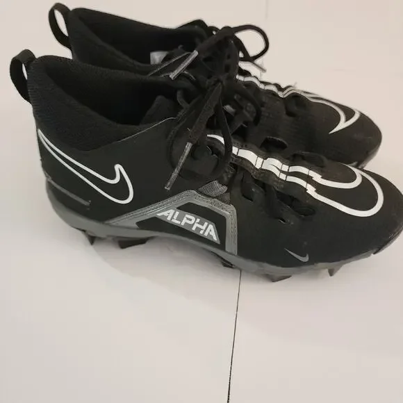 Nike Alpha Menace 3 Shark Football Cleats Sz‎ 5 Youth Black/White