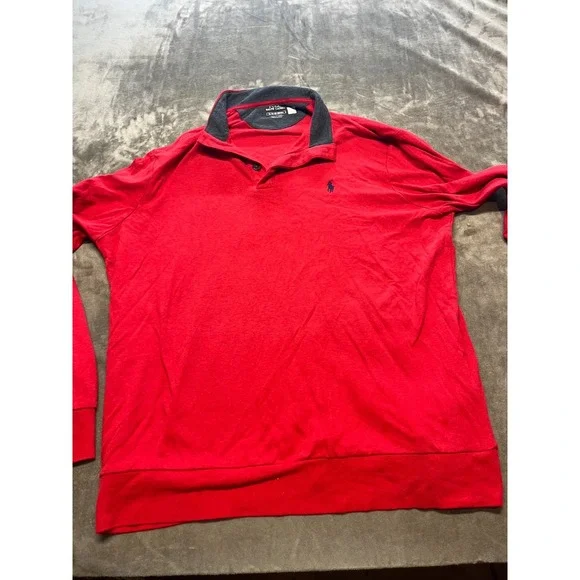 Ralph Lauren Polo Shirt Mens XL Red‎ Pony Long Sleeve