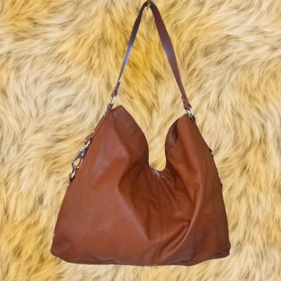 Jewell by Thirty-One Fashion Games Cognac Woods Pebble Purse Hobo Shoulder Bag