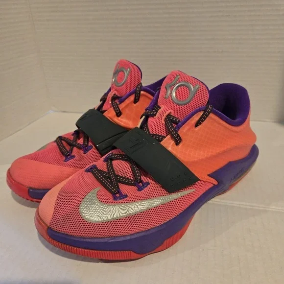 Nike KD VII 7 Hyper Punch Youth Pink Purple Training Shoes Sz 6Y #669942-601 EUC