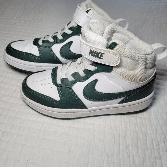 Nike Court Borough Mid 2 Kids Shoes‎ White Pro Green CD7783-119 Size 12C NWOT