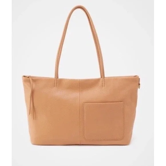 Hobo  Sandstorm Leather Large East West  Tote Bag W/ Outside Pocket