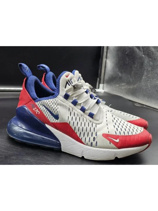 Nike Air Max 270 Shoes Youth 5Y White Red Running Sneakers CW5855-100 Stains