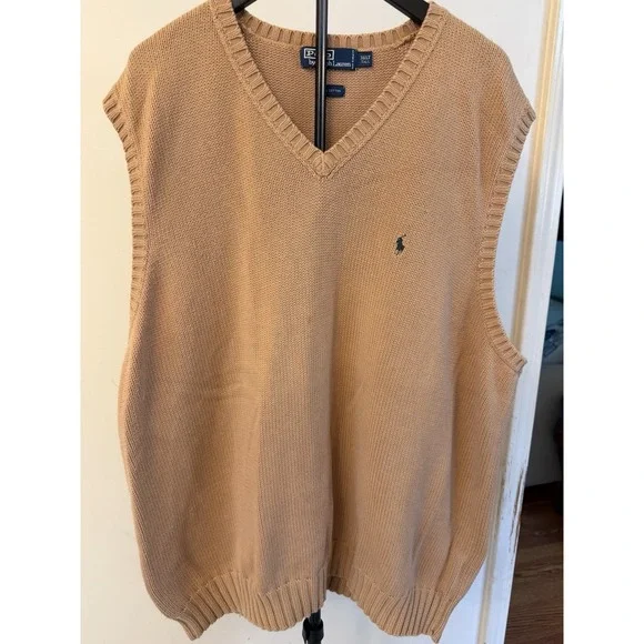 Vintage Polo Ralph Lauren Sweater Vest Mens 3XLT Cotton Pony Preppy