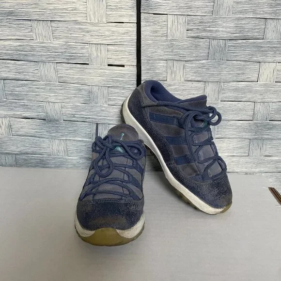 Nike Air Jordan 11 Sz 10C Retro Low TD BG Size 10C Toddler Shoes Blue Suede‎