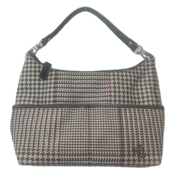 Ralph Lauren Plaid Houndstooth Small Shoulder Bag Purse Baguette Hobo Y2K Style