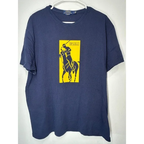 Polo Ralph Lauren Men's‎ Big Pony T-Shirt Classic Fit Navy Blue - Large