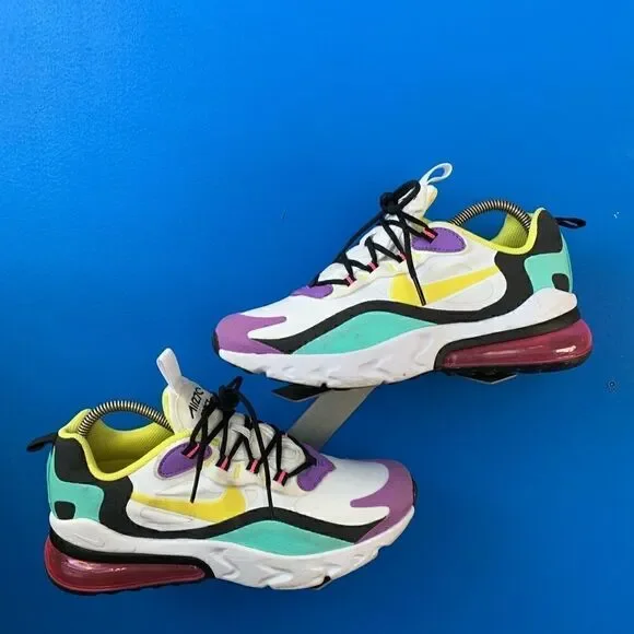 Nike Air Max 270 React (GS) BQ0103-101 White/Yellow Youth Size 6.5Y