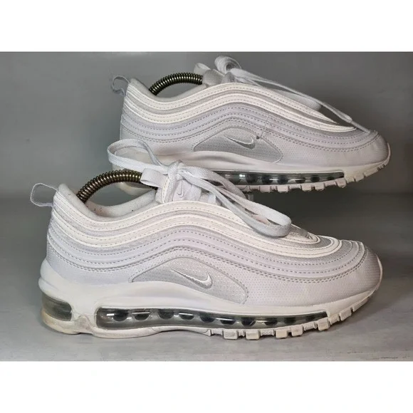 Nike Air Max 97 Youth Sneakers‎ Size 5 Y White Metallic Silver Casual Shoes
