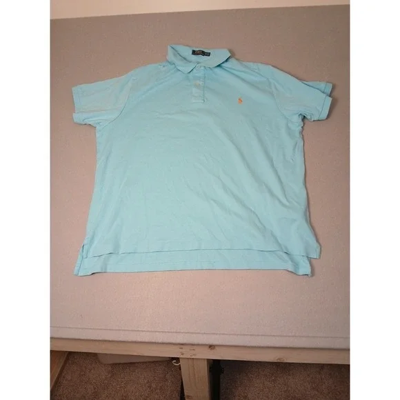Ralph Lauren Polo Shirt Men 3XB  Light Blue Pony Short Sleeve Classic Fit Preppy