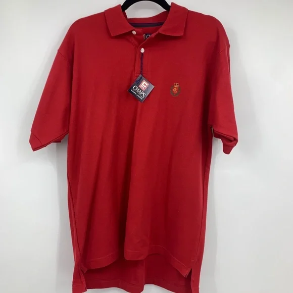 Vintage Chaps Ralph Lauren mens small polo crest red short sleeve Y2K preppy NEW