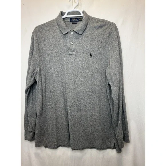 Polo‎ Ralph Lauren XL Gray Longsleeve Polo Classic Fit Preppy Classic Golf