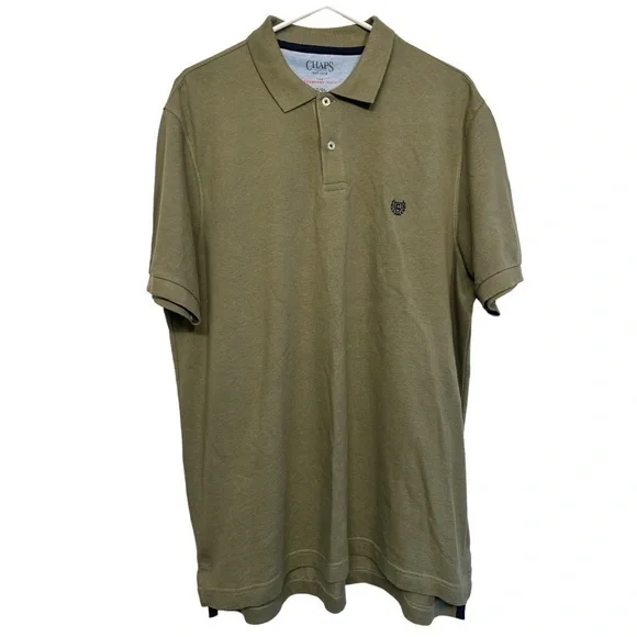 Chaps Ralph Lauren Avpcado Green Everyday Polo Shirt Size LT EUC #0775