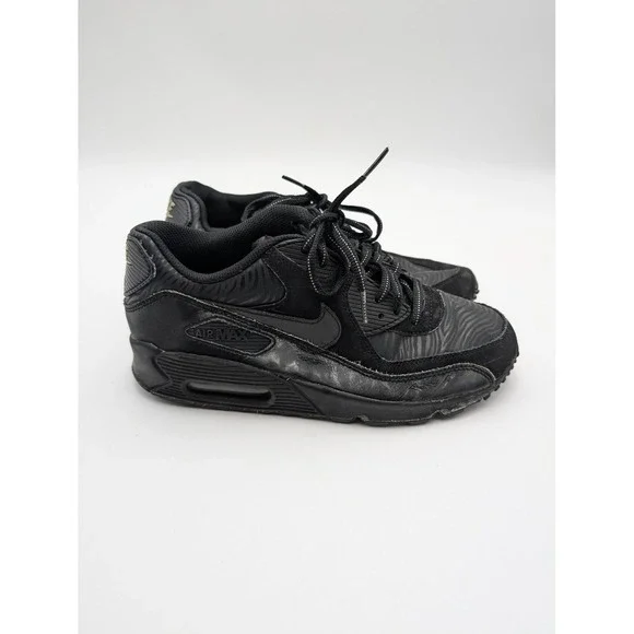 Nike Air‎ Max 90 Shoes Youth Size 6.5Y Black Kids Running Sneaker GS 307793-074