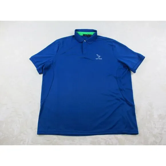 RLX Ralph Lauren Polo‎ Shirt Mens Extra Large Blue Blue Heron Golf Casual*