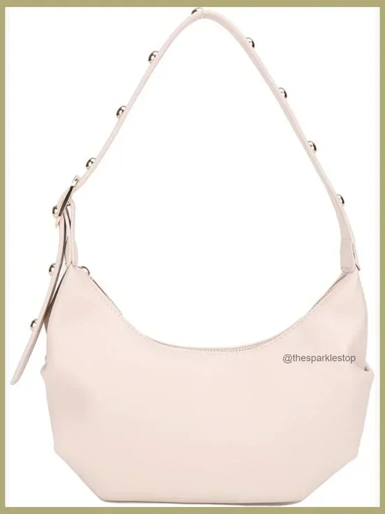 Small Hobo Crescent Shoulder Bag Vegan Leather Underarm Tote Clutch Purse