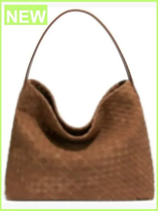 Woven Suede Shoulder Bag Hobo Tote Satchel Work Travel