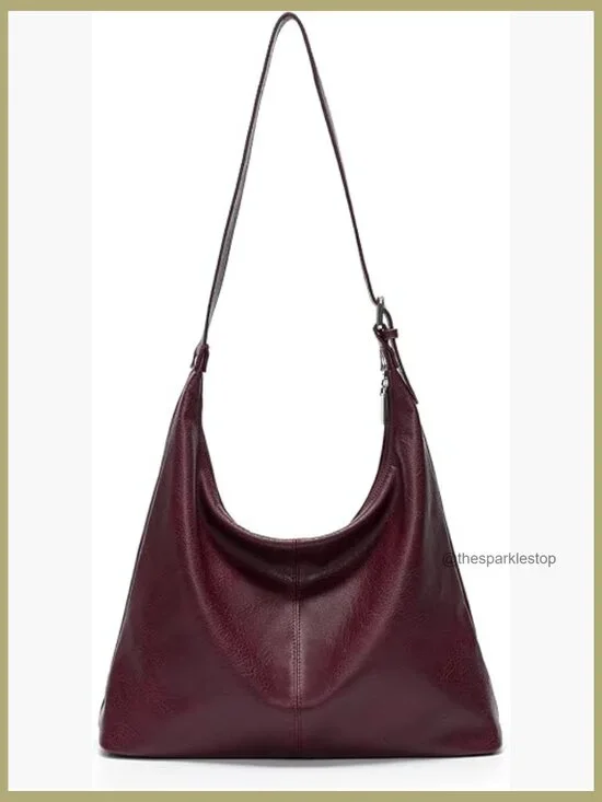 Large Slouchy Hobo Bag with Adjustable Strap Vegan Leather