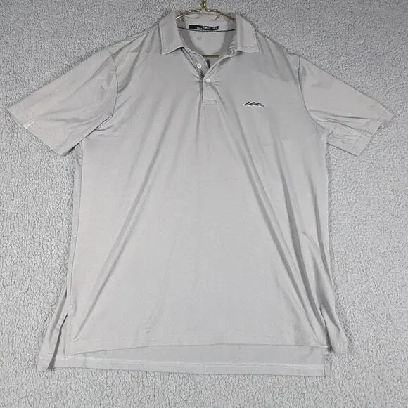 RLX Ralph Lauren Polo Shirt Mens Large Gray Performance Golf Activewear Logo