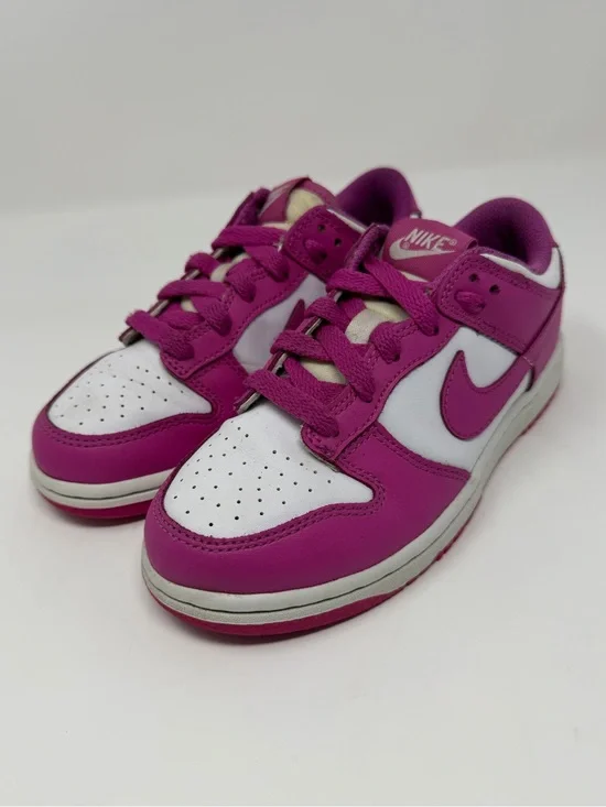 Nike Kids' Pink and White Low-Top Dunks Sneakers Sz. 1y