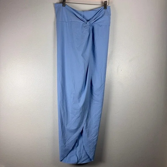 SKIMS Recycled Swim Sarong Skirt Iris Blue Twist Front SW-SKT-0016 NWT Large