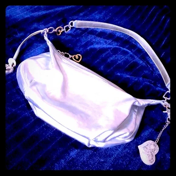 Brighton Liquid‎ Silver Shoulder Bag Reflective Metallic Baguette