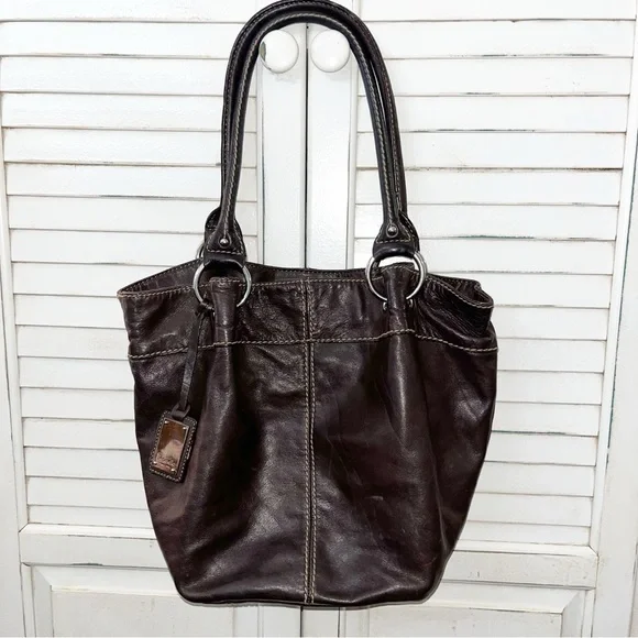 TIGANELLO Brown Genuine Leather Handbag  Shoulder Bag Hobo Buttery Soft