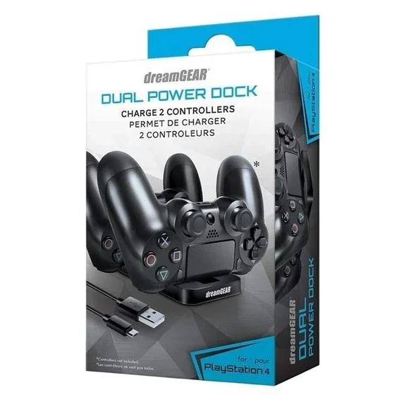 dreamGEAR‎ Dual Power Dock for PlayStation 4 PS4 Controller Charger DGPS4-6432