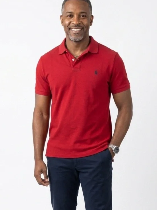 Polo Ralph Lauren Pima Stretch Mesh Men’s Polo Shirt Red Size Large