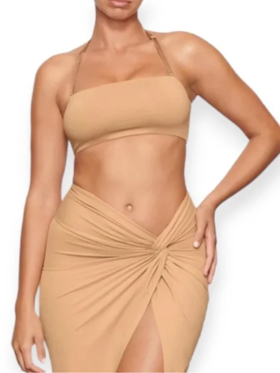 Skims SWIM BANDEAU BIKINI TOP Ochre Tan NWT size S
