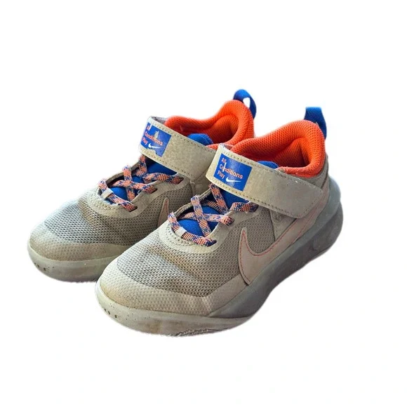 Nike Air Max All Conditions Play Kids Shoe Size 11C Tan Orange Blue Hook & Loop