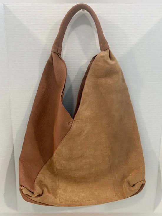 LIKE NEW Shiraleah Arden Women’s Tan Two-Tone Vegan Leather Relaxed Hobo Tote