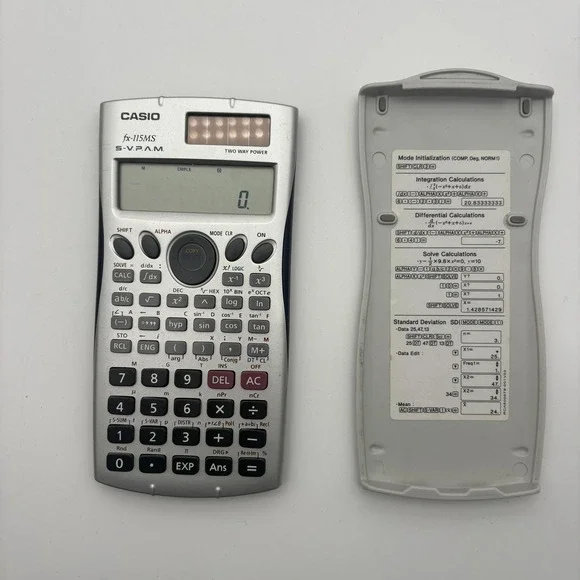 Casio Fx-115MS‎ Scientific Calculator Two Way Power Solar Battery W/ Slide Cover