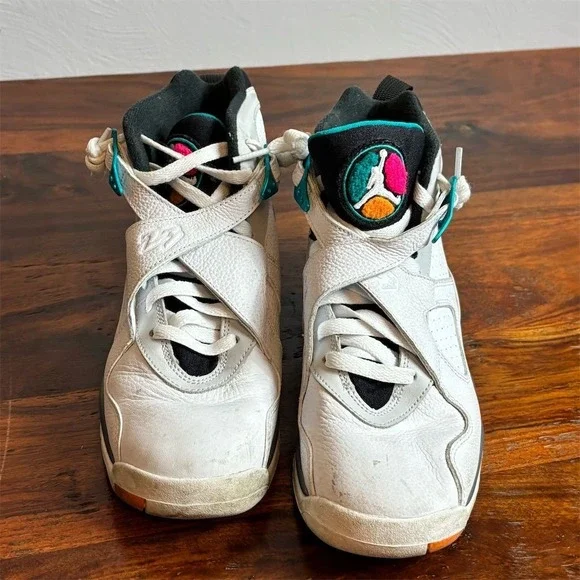 Nike Air Jordan 8 Retro 'South Beach' Kids Sneakers Size 7Y Multicolor‎