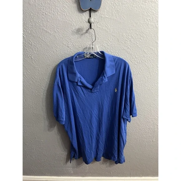 Polo Ralph Laureen Blue Polo Short Sleeve Size XXL Vintage  Mens