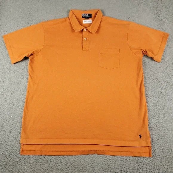Ralph Lauren Polo Shirt Mens Size 2XL Orange Casual Short Sleeve *