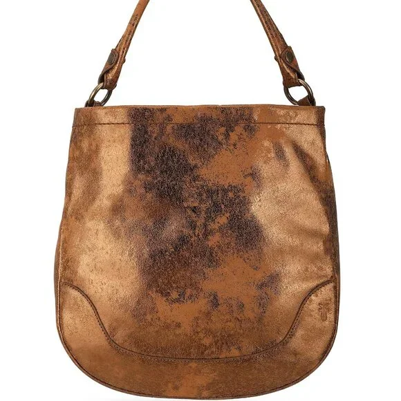 Frye $396 Melissa Metallic Leather Hobo Bag NWOT!