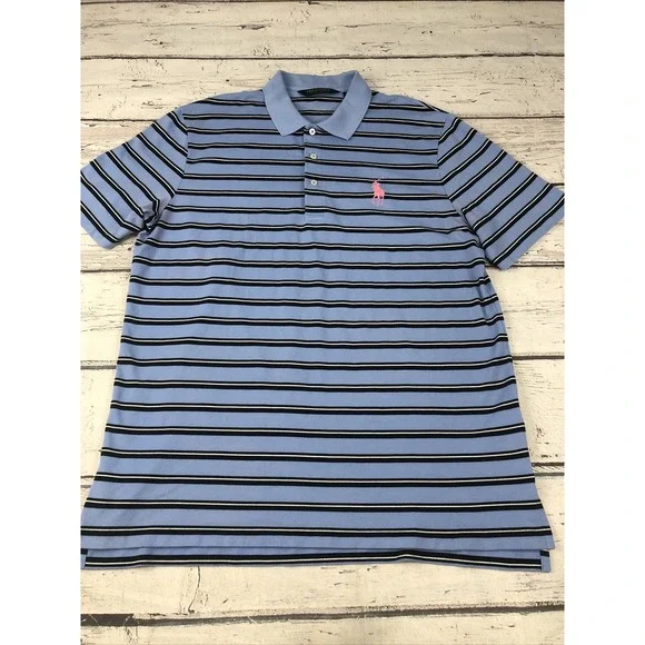 Polo Golf - Polo Ralph Lauren Polo Shirt Striped Men's L  Big Pony Pink
