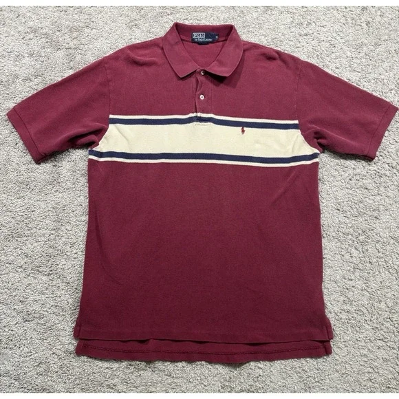 Polo Ralph Lauren Men's Rugby Short Sleeve‎ Striped Shirt Preppy Academia XL