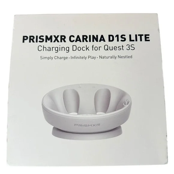 PrismXR Carina D1S Lite Charging Dock for Meta Quest 3S VR White P1114 NEW