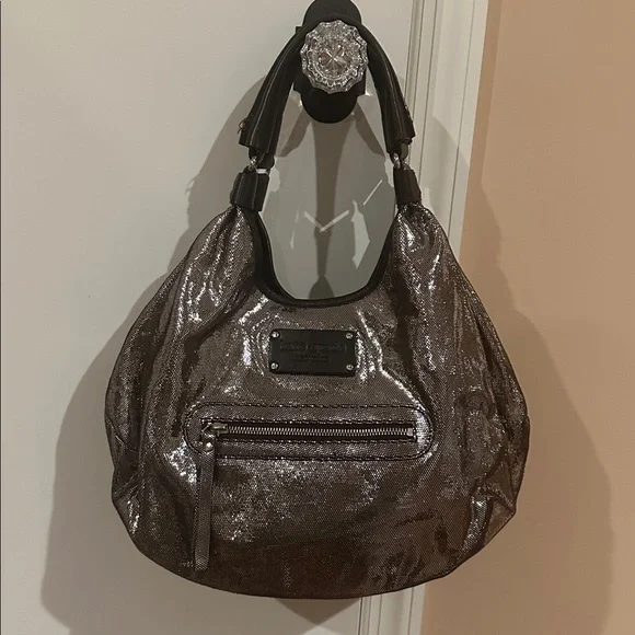 Rare Vintage Kate Spade Metallic Silver Hobo Bag - EUC!
