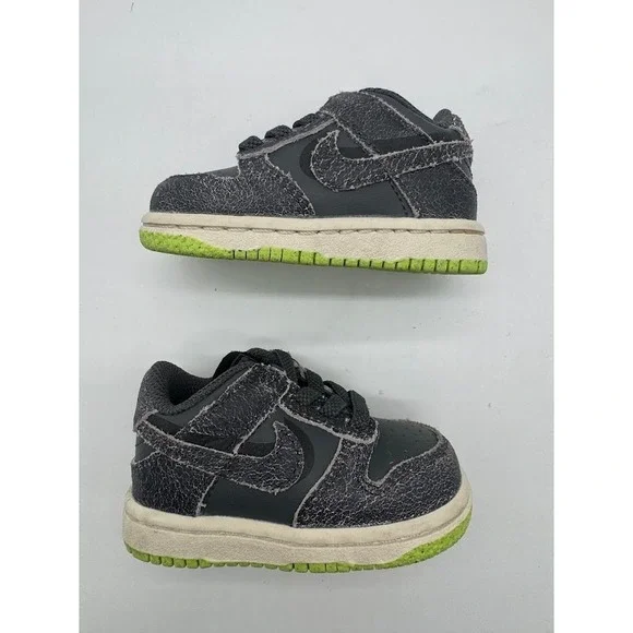 Nike Dunk Low Halloween Toddler Iron Grey Scream Green DQ6217-001 Size 3C Mens