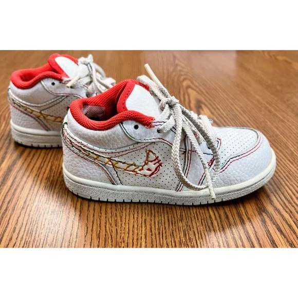 Nike Air Jordan 1 Phat Low 352718-101 White Multicolor Toddler Shoes‎ Size 8C