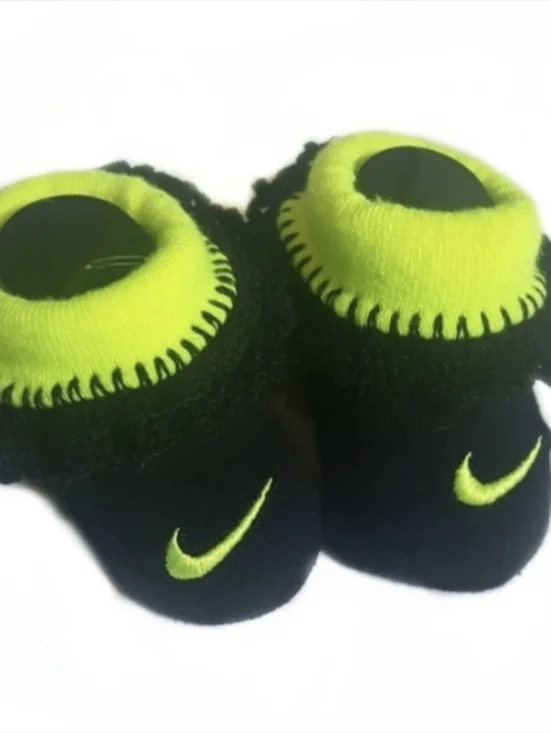 Custom Hand Crocheted Nike Baby Girl Booties 0-6M