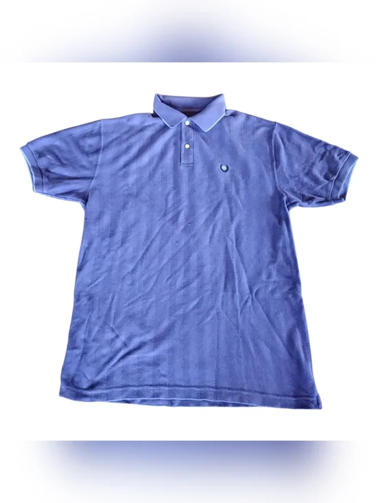 Vintage 97 Ralph Lauren Chaps Blue Polo Size Large‎ Logo Preppy Boxy Fit Cotton
