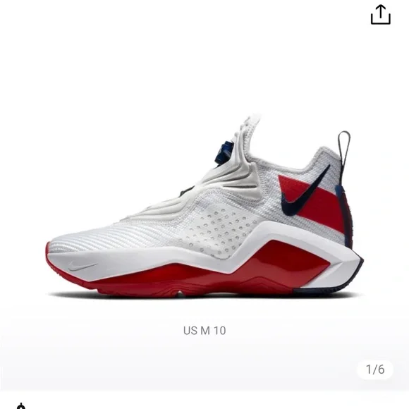 Nike Lebron 14 Basketball Shoes Unisex Mid-Top White/Red  7Y